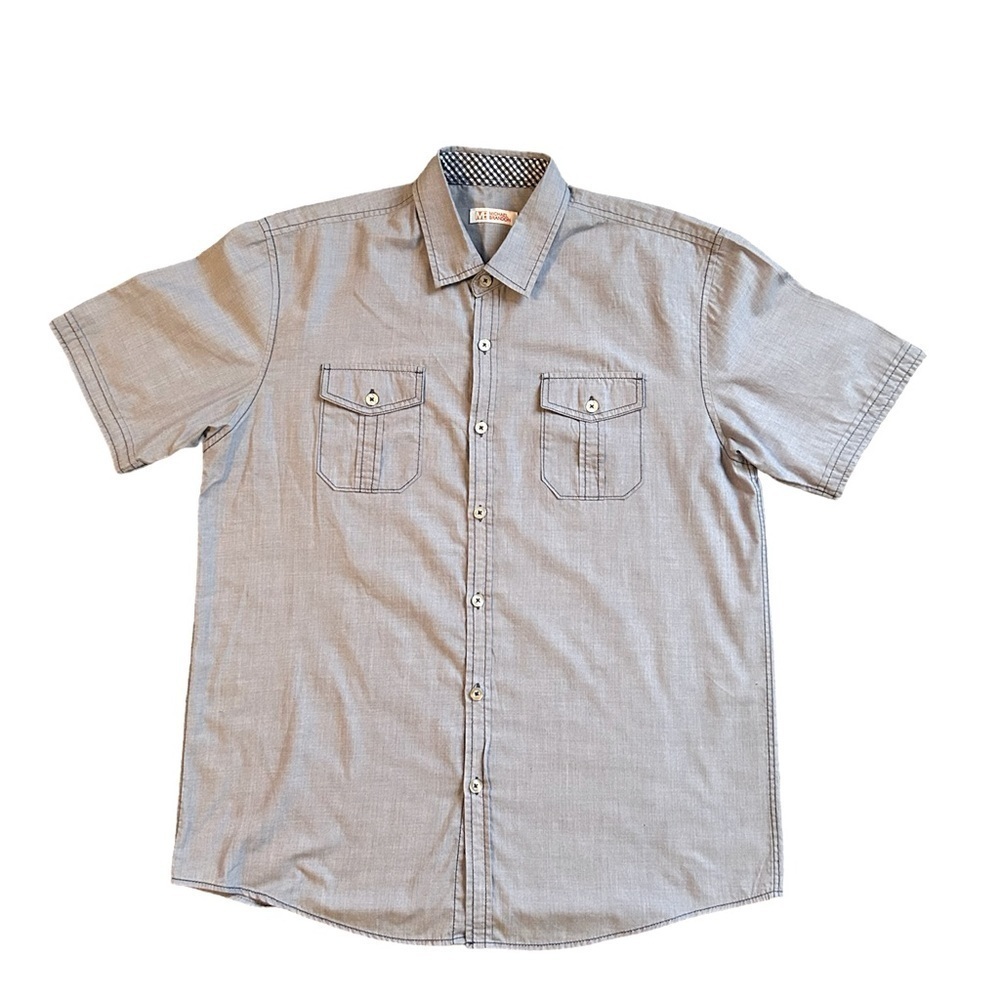 5/$25 Michael Brandon short sleeve collared button up shirt size XL